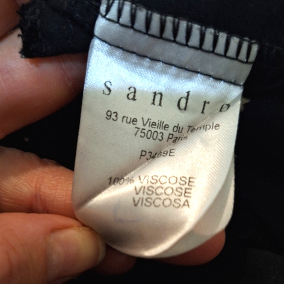 SANDRO ruffle jumpsuit sleeveless elastic waist black pink white stars medium - Picture 7 of 10